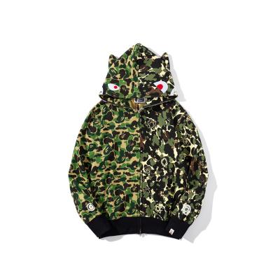 Chine Wholesale Hot Bape Shark Unisex Hoodie Camouflage Full Anti-wrinkle Full Zip Up Bathing Monkey Hoodie Jacket à vendre