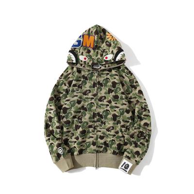 China Hot Classic Anti-wrinkle Style New Bathing Monkey Bape Shark Camouflage Full Zipper Men Bape Hoodie Jacket Te koop