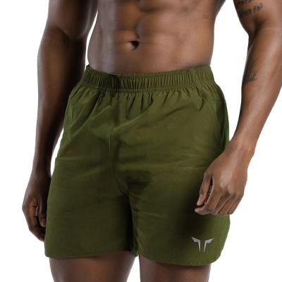 China Anti-Wrinkle Custom 100% Polyester Mens Workout Sports Short Running Shorts With Inner Compression Shorts For Men for sale