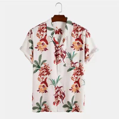 Cina Anti-pilling new summer beach men's hot sale flower male shirt Hawaiian short sleeve shirt short sleeve shirt in vendita