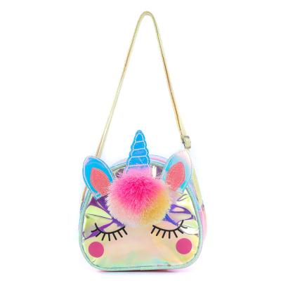 China Daily Used Mini Cute Toddlers Colorful Children Glitter Wallet Handbag Messenger Crossbody Bag For Children Girls Pinch Unicorn Gifts for sale