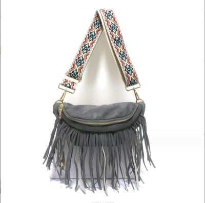 China New Fasion Style Tassel Cross - Body Bag Fashion Tassel Chest Bag Fringe Fanny Pack Bag With Replaceable Straps for sale