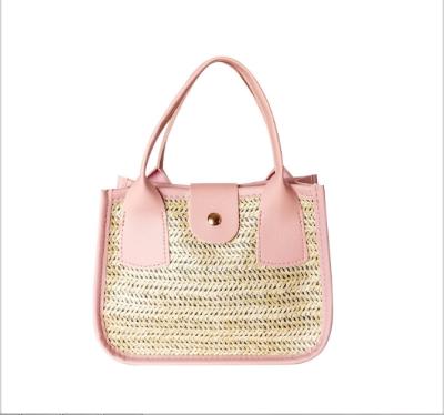 China 2021 Fashion Women's Best Selling Magnetic Buckle Chain Shoulder Bag | New Trendy Color Straw Woven | Korean Casual Summer Female Bag for sale