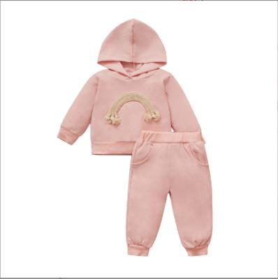 China Winter Casual Rainbow Autumn Set Clothing Trouser Children Sweater Hooded Gear for sale