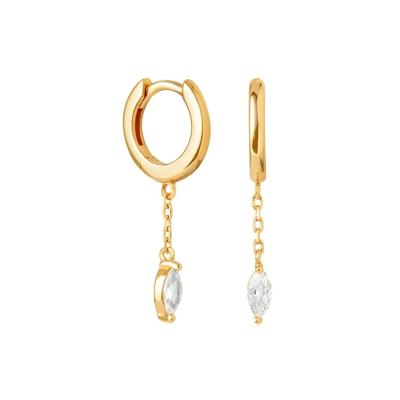 China FASHIONABLE Curator Shape S925 Sterling Silver Charm Geometric Waterdrop Tassel Dangle Earrings for sale