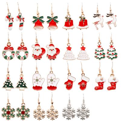 China TRENDY Women's Christmas Jewelry 925 Silver Creative Cute Christmas Tree Dangle Earrings For Gifts for sale