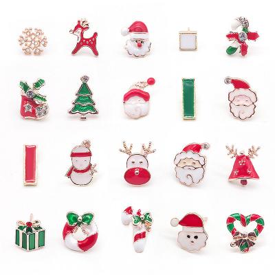 China TRENDY Christmas Jewelry 925 Silver Santa Claus Christmas Tree Cute Stud Earrings for Women Gifts for sale