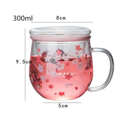 China High Borosilicate Viable High Grade Glass Cups Heat Resistant Coffee 300ml Glass Tea Cup For Home for sale