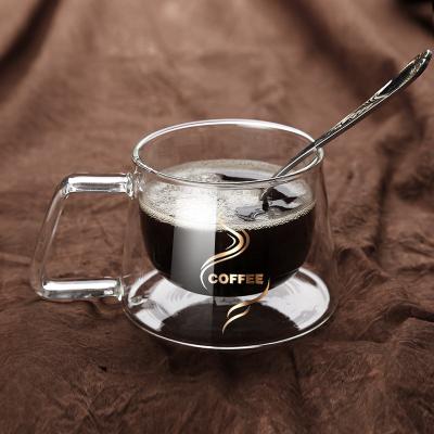 China China Manufacturer Factory Price Coffee OEM Large Capacity Printing Double Layer Viable Glass Coffee Cup With Handle Buyer 1 for sale