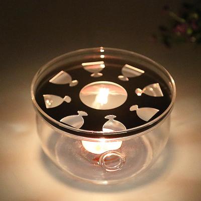 China Viable Manufacture High Quality Heat Resistant Glass Teapot China Tea Set Warmer Candle Holder for sale