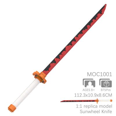 China Best Selling MOC Sword Blocks for Japanese Anime Cartoon Demon Slayer Tanjirou Nezuko Zenitsu 3D Figure Toys Mini for Kids juguetes for sale