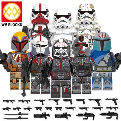 China Blocks Star Character Clone Force Trooper Wrecker Hunter Mini Action Building Blocks Figure Toys X0307 WM6095 WM6098 for sale