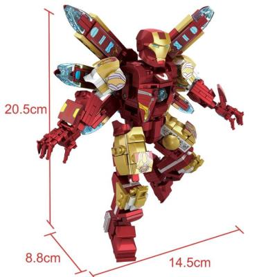 China 8inch construction toy! The Big Iron Man End Party Superhero Big Figure Building Block Bricks Toys For Children Juguetes for sale