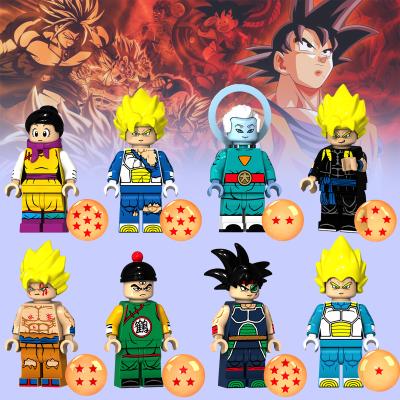 China WM Blocks Blocks New Anime Dragon Balls Son Goku Mini Action Figure Building Block Boy and Girl Japanese Toy Gift for sale