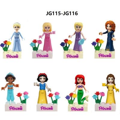 China Hot Anime Cartoon Building Toy JG115-116 Disneyly Happy Princess With Mini Flower Snow White Girls Action Number Friends for sale