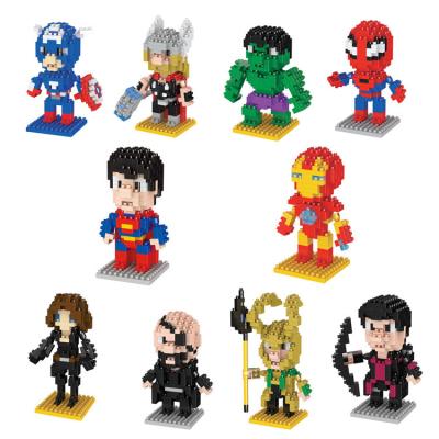 China The Blocks Superhero Series Bricks Compatible With Legoed DIY Particle Assembling Micro Action Numbers Building Block Children Gift Toys for sale