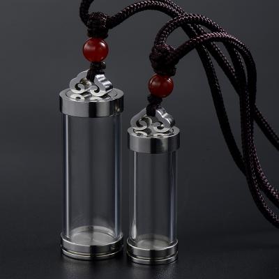 China CLASSIC Commemorative Bottle Necklace Ash Bottle New Clear Glass Openable Glass Vial Pendant for sale