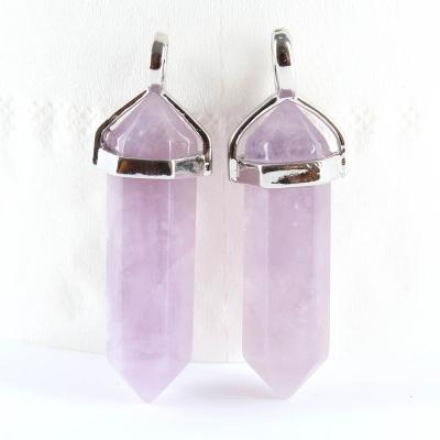 China Lampwork Wholesale Natural Crystal Point Quartz Agate Stone Semi Precious Stone Pendant Necklace for sale