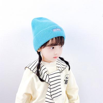 China COMMON Bulk High Quality Black Beanie Knitted Hat Children Baby Winter Hat Children Hat for sale