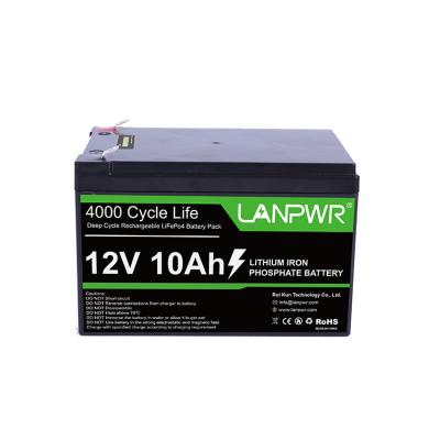 China Factory 12V 10Ah Lithium Battery Rechargeable Deep Storage Software BMS Control Cycle Home LiFePO4 12V 10Ah Battery Backup for sale