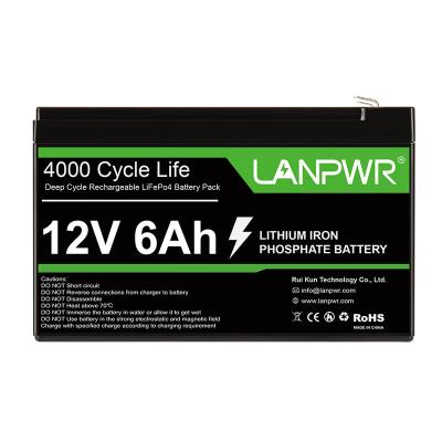 China Best Selling LiFePO4 Battery Manufacturer LiFePO4 12v Small Deep Cycle 12V 6Ah Lithium Ion Batteries Small 12V 6Ah Rechargeable Battery for sale