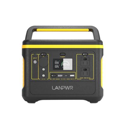 China Type C 600W LANPWR UPS Power Supply Battery Outdoor Backup Camping RV Fast Charging Power Station Solar Portable Generator for sale