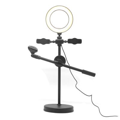 China Live Photography Makeup Video Shoot 6 Inch Selfie Mini Phone Tripod Stand Adjustable Selfie Ring Light with Tripod Stand for sale