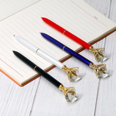 China Luxury Diamond Crystal Ball Pen Promotional Large Logo Rainbow Crystal Diamond Ballpoint Pen With Customized for sale