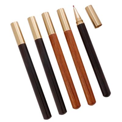 China Signature Pen Sandalwood Pear Flower Business Gift Ballpoint Pen Sandalwood Pear Flower Business Gift Solid Wooden Brass Normal Pen Gold Solid Wood Custom Shape for sale