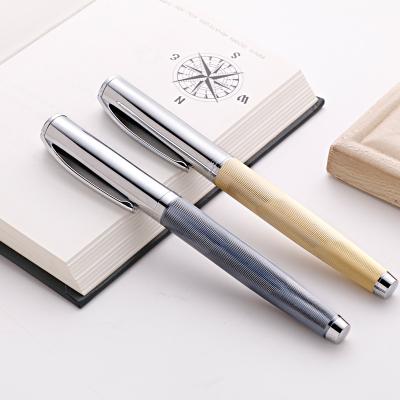 China High Quality Custom Fountain Pen Business Gift Pen Metal Logo Embossed Golden Pen Luxury Factory Price Student 2022 for sale