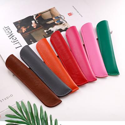 China Customized Store Color Pen Pouch Simple Popular Custom Novelty PU Logo Pattern Printing Frame Stationery Holder Pencil Filter for sale