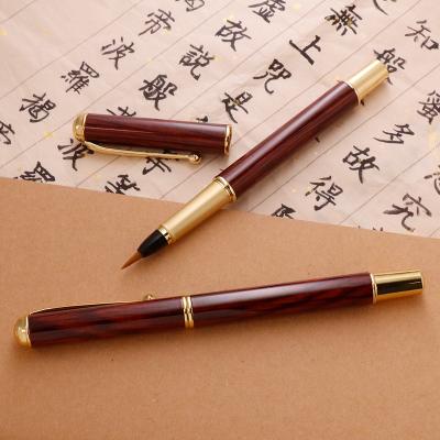 China Sumi Brush Pen Wooden Bamboo Logo Wooden Fountain Pen Writing Brush Nibs DIY Nature Calligraphy Fountain Promotion Gifts for sale