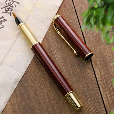 China Sumi Brush Pen Wooden Bamboo Logo Wooden Fountain Pen Writing Brush Nibs DIY Nature Calligraphy Fountain Promotion Gifts for sale