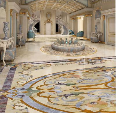 China Modern design natural stone marble decorative wall waterjet medallions for sale