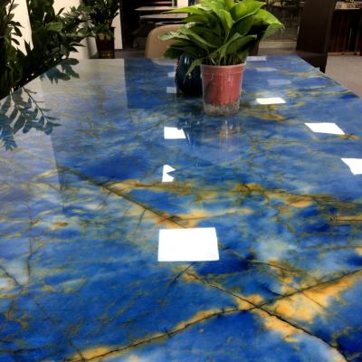 China Southwest Factory Customized Sapphire Marble Table Processing Single BlueGem for sale