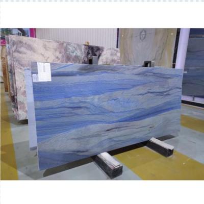 China White Azul Macaubu Blue Quartzite Countertop Slab Hotel Solution Project Decor Accessories Modern Stone Luxury Natural Stone Slab Home for sale