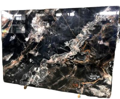 China Modern Black Brown Marble With Rose Gold Veins Chinese Cheap Price Stone Slab For Wall Tile for sale