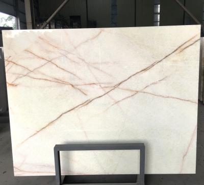 China Natural Red Line Backlit White Jade Onyx White Onyx Marble Slab Modern Onyx Wholesale for sale