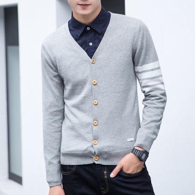 China High Quality Single Breasted Anti-Wrinkle Cardigan Sweater Men Knitted V-collar Cardigan Sweater Coat Men's Cardigan Sweater for sale