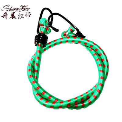 China High Hardness Ready ShipBraided high srtength flexible rope bungee break shock rope with iron hook for camping tent for sale