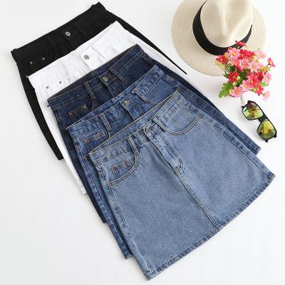 China JL123 Women Denim Mini Skirt Fashion Summer High Waist Harajuku Harajuku Blue Jeans Breathable Korean Black Skirt Plus Size Cotton for sale