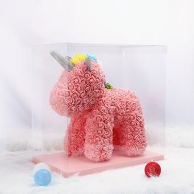 China Unique Hot Sale Valentine's Day Gift Box Family Wedding Decoration PE Foam Rose Unicorn for sale