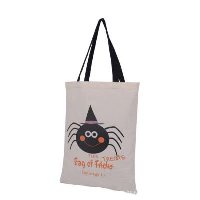 China 100% Durable White Eco-Friendly Handwork Check Halloween Gift Bag High Quality Eco-Friendly Cotton Eco-Friendly for sale