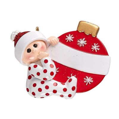 China Baby Resin Personalized Baby Christmas Ornament Pregnancy Gift For Christmas Decoration for sale