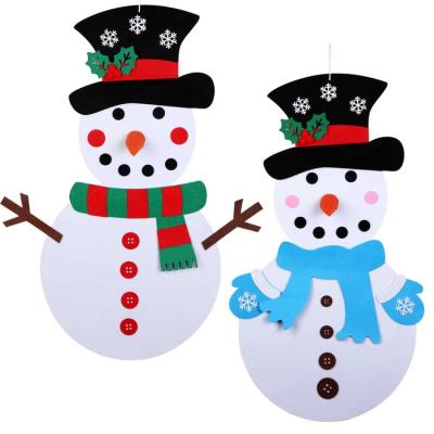 China Manufacturer Supplier Christmas Snowman Wall Hanging Navidad Decoration for Christmas Tree Party Felt Decoration for sale