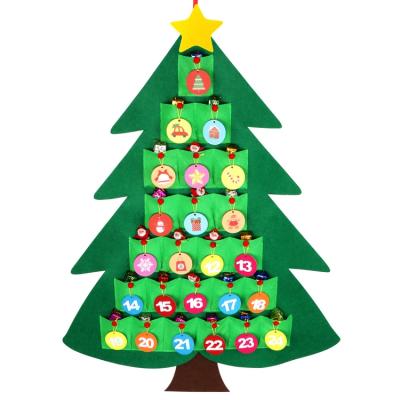 China Christmas Wholesale Price Kids Gift Felt Cloth Christmas Home Kids Gifts Advent Calendar Christmas Countdown Felt Supply for sale