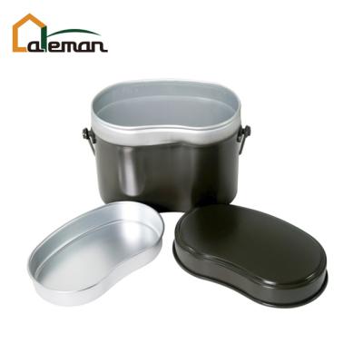 China Light Japanese Style Army Aluminum Mess Kit , Outdoor 3 Piece Camping Lunch Box OEM Orders Accepted for sale