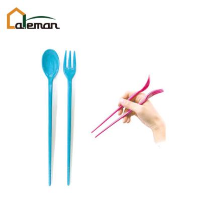 China Plastic Reversible 3 Way Plastic Chopsticks, Multifunctional Fork Chops, Promotion Gift 3 in 1 Spoon and Fork Chopsticks OEM Orders Accepted for sale