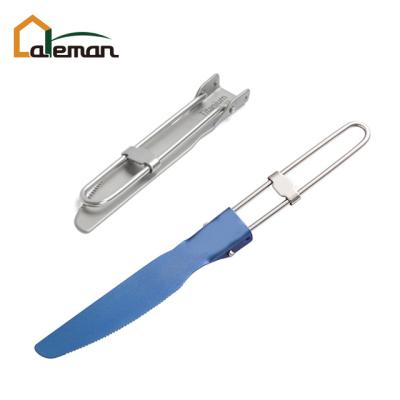 China Titanium Outdoor Camping Titanium Picnic Folding Handle Table Knife, Foldable Titanium Dinner Knife OEM Orders Accepted for sale