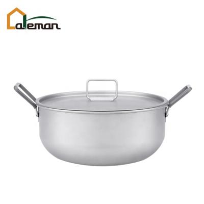 China Ultralight Picnic 1800/2500/6000ml Stew Pot Ducth Oven Double Large Capacity Ultralight Pure Titanium Ear Stock Pot Casserole Sauce for sale